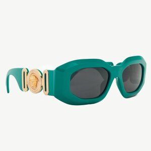Versace VE4425U Green Medusa-Logo Rectangular Sunglasses